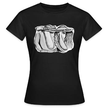 ZoffArt LANGE NASEN - Frauen T-Shirt - Schwarz - Vorne - AI Model Female 172 dark (172cm)