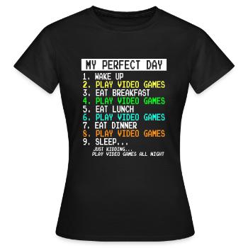 Mon joueur de jeux vidéo parfait - T-shirt Femme - noir - Devant - AI Model Female 172 dark (172cm)