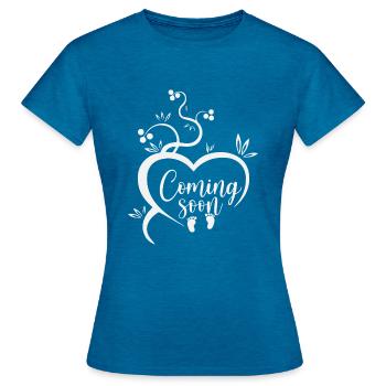 grossesse - T-shirt Femme - bleu saphir antique chiné - Devant - AI Model Female 172 dark (172cm)