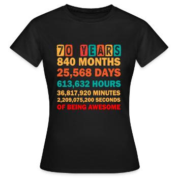 70th Birthday - Women's T-Shirt - black - Front - AI Model Female 172 dark (172cm)