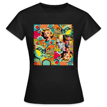 Pop Art Collage - T-shirt Femme - noir - Devant - AI Model Female 172 dark (172cm)