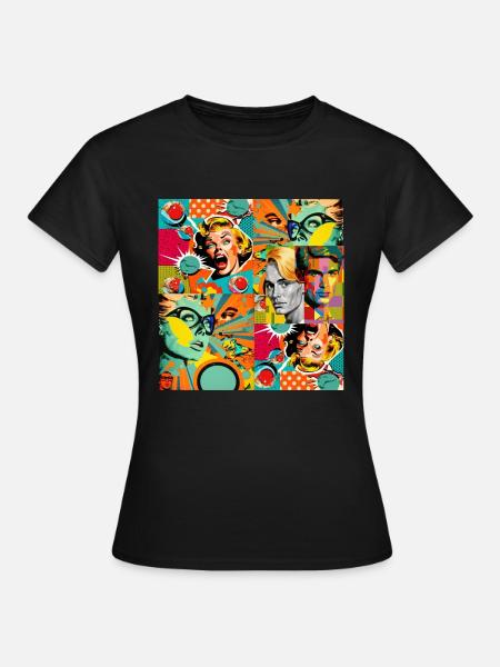 Pop Art Collage - Frauen T-Shirt - Schwarz