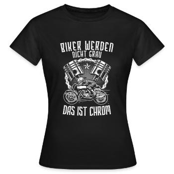 Biker Be Not Grey Chrome - T-shirt Femme - noir - Devant - AI Model Female 172 dark (172cm)