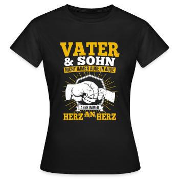 father and son - Women's T-Shirt - black - Front - AI Model Female 172 dark (172cm)
