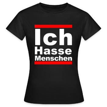 Ich Hasse Menschen - Frauen T-Shirt - Schwarz - Vorne - AI Model Female 172 dark (172cm)