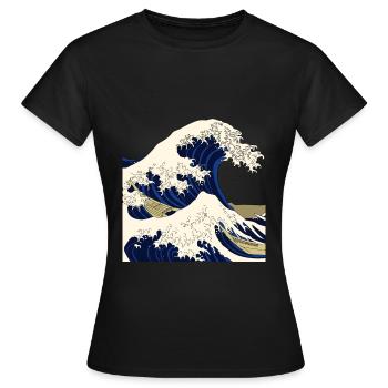 Kanagawa Japan wave - Women's T-Shirt - black - Front - AI Model Female 172 dark (172cm)