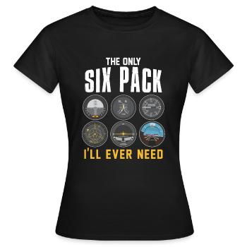 Six Pack Pilot Flugzeug - Frauen T-Shirt - Schwarz - Vorne - AI Model Female 172 dark (172cm)