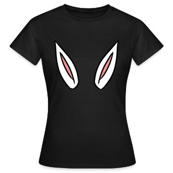 ears gift idea rabbit ears - Women's T-Shirt - black - Front - AI Model Female 172 dark (172cm)