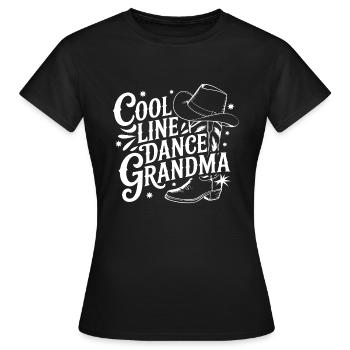 Coole Line Dance Oma. Oma hat Freude am Tanzen - Frauen T-Shirt - Schwarz - Vorne - AI Model Female 172 dark (172cm)