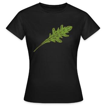 Salade de roquette Feuille de salade - T-shirt Femme - noir - Devant - AI Model Female 172 dark (172cm)