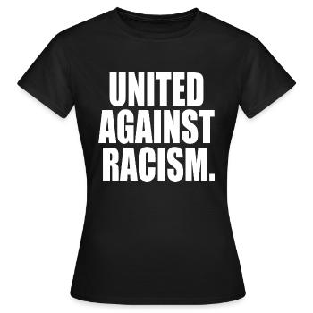 United against racism - T-shirt Femme - noir - Devant - AI Model Female 172 dark (172cm)