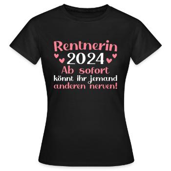 Rente Rentenalter 2024 Ruhestand Rentnerin - Frauen T-Shirt - Schwarz - Vorne - AI Model Female 172 dark (172cm)