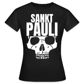 St Pauli. Éventail St pauli Éventail Paulianer Hamburger - T-shirt Femme - noir - Devant - AI Model Female 172 dark (172cm)