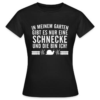 Garten Schnecke - Frauen T-Shirt - Schwarz - Vorne - AI Model Female 172 dark (172cm)
