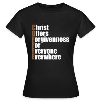 Christlicher Kaffee Christlicher Kaffee - Frauen T-Shirt - Schwarz - Vorne - AI Model Female 172 dark (172cm)