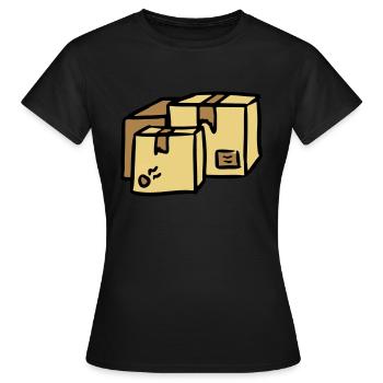 Colis Livraison livraison packages paquets Post - T-shirt Femme - noir - Devant - AI Model Female 172 dark (172cm)