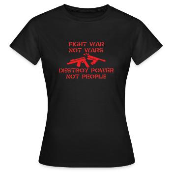 Combattez la guerre, pas les guerres - T-shirt Femme - noir - Devant - AI Model Female 172 dark (172cm)