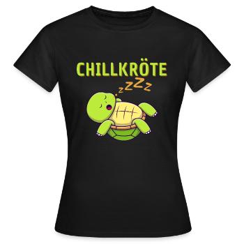 Chillkröte - Schlafshirt, Gute Nacht, Lustig - Frauen T-Shirt - Schwarz - Vorne - AI Model Female 172 dark (172cm)