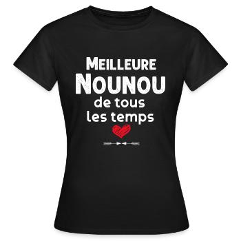 Nounou tu es la meilleure. - T-shirt Femme - noir - Devant - AI Model Female 172 dark (172cm)