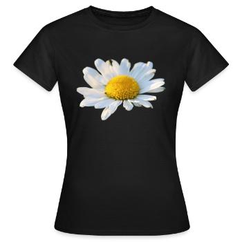 Margeriten Margerite weiße Blume Gänseblume - Frauen T-Shirt - Schwarz - Vorne - AI Model Female 172 dark (172cm)