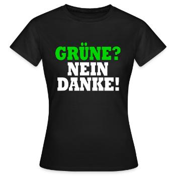 grüne nein danke - Frauen T-Shirt - Schwarz - Vorne - AI Model Female 172 dark (172cm)