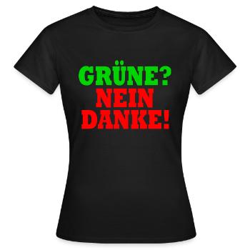 grüne nein danke - Frauen T-Shirt - Schwarz - Vorne - AI Model Female 172 dark (172cm)