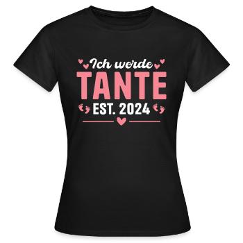 Werdende Tante 2024 Schwangerschaftsankündigung - Frauen T-Shirt - Schwarz - Vorne - AI Model Female 172 dark (172cm)