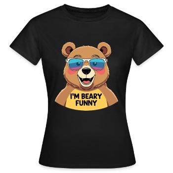 Funny bear with sunglasses - Women's T-Shirt - black - Front - AI Model Female 172 dark (172cm)
