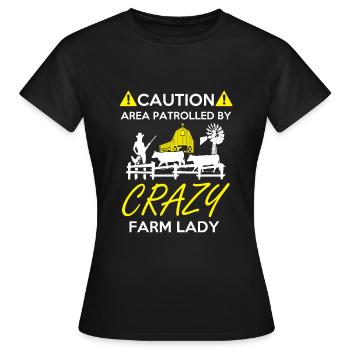 Crazy Farm Lady - Women's T-Shirt - black - Front - AI Model Female 172 dark (172cm)