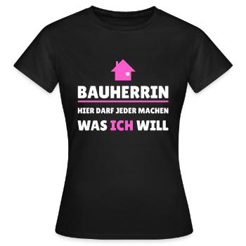 Bauherrin Chefin - Frauen T-Shirt - Schwarz - Vorne - AI Model Female 172 dark (172cm)