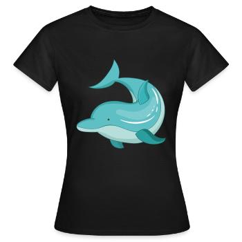 Delfin - T-shirt Femme - noir - Devant - AI Model Female 172 dark (172cm)