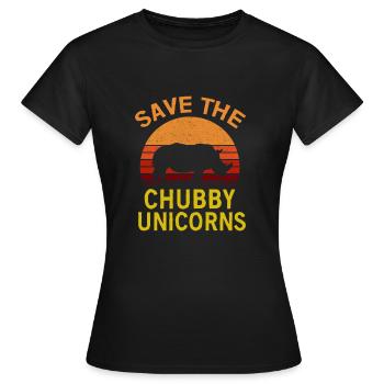Save The Chubby Unicorn - Women's T-Shirt - black - Front - AI Model Female 172 dark (172cm)