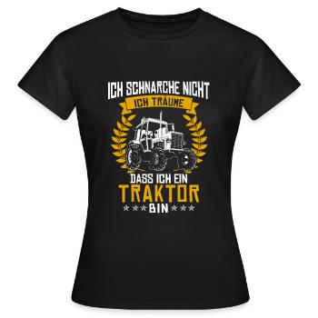 Je ne ronfle pas je rêve tracteur - T-shirt Femme - noir - Devant - AI Model Female 172 dark (172cm)