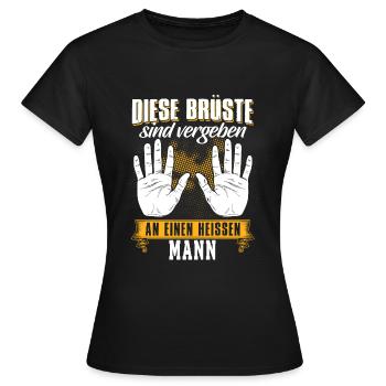 Diese Brüste sind vergeben an einen Mann - Frauen T-Shirt - Schwarz - Vorne - AI Model Female 172 dark (172cm)