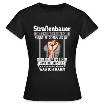 Chantier de construction de route Honor & Fier - T-shirt Femme - noir - Devant - AI Model Female 172 dark (172cm)