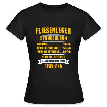 Salaire horaire de carreleur Salaire drôle - T-shirt Femme - noir - Devant - AI Model Female 172 dark (172cm)