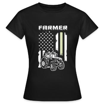 Agriculteur agriculteur agriculteur - T-shirt Femme - noir - Devant - AI Model Female 172 dark (172cm)