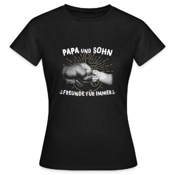 Papa und Sohn Freunde für immer - Frauen T-Shirt - Schwarz - Vorne - AI Model Female 172 dark (172cm)