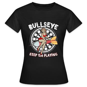 Bullseye Dart Dartboard Darts Darts Player - Women's T-Shirt - black - Front - AI Model Female 172 dark (172cm)