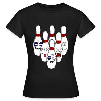 Quilles de boule de bowling détruites - T-shirt Femme - noir - Devant - AI Model Female 172 dark (172cm)