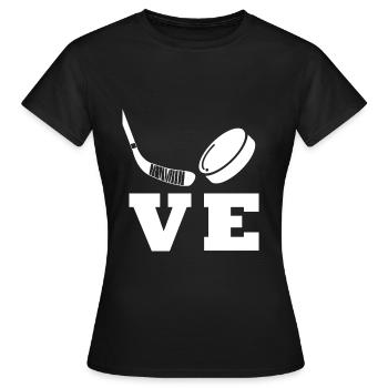 Hockey sur glace Love Hockey sur glace - T-shirt Femme - noir - Devant - AI Model Female 172 dark (172cm)