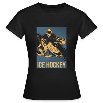 Hockey sur glace Hockey sur glace - T-shirt Femme - noir - Devant - AI Model Female 172 dark (172cm)