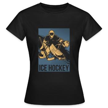 Hockey sur glace rondelle de hockey sur glace - T-shirt Femme - noir - Devant - AI Model Female 172 dark (172cm)