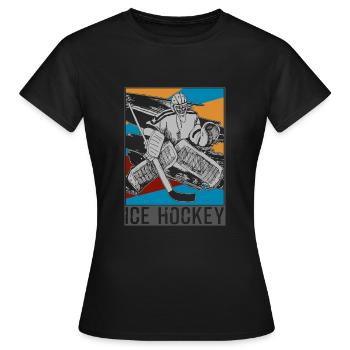 Hockey sur glace Hockey sur glace - T-shirt Femme - noir - Devant - AI Model Female 172 dark (172cm)