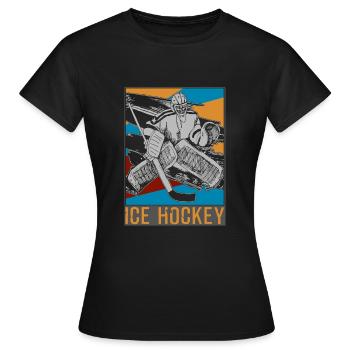 Hockey sur glace rondelle de hockey sur glace - T-shirt Femme - noir - Devant - AI Model Female 172 dark (172cm)