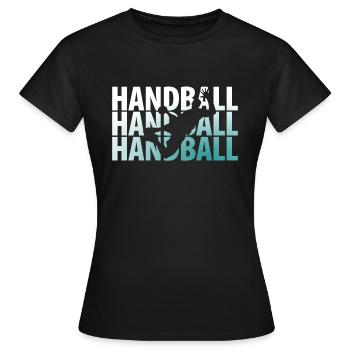 Tir de saut de handball - T-shirt Femme - noir - Devant - AI Model Female 172 dark (172cm)