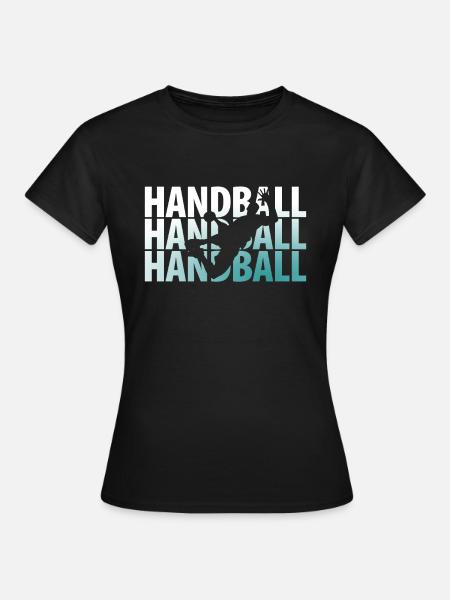 Handball Sprungwurf - Frauen T-Shirt - Schwarz