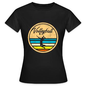 Vintage Volleyballer Volleyball - Frauen T-Shirt - Schwarz - Vorne - AI Model Female 172 dark (172cm)