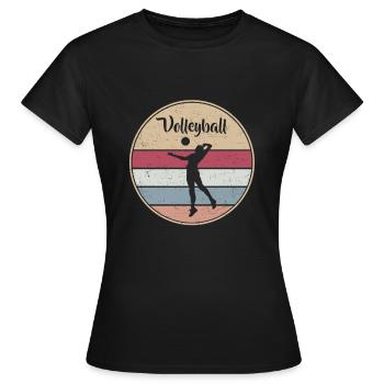 Vintage Volleyballer Volleyball - Frauen T-Shirt - Schwarz - Vorne - AI Model Female 172 dark (172cm)