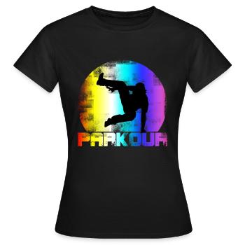Retro Parkour Vintage - Frauen T-Shirt - Schwarz - Vorne - AI Model Female 172 dark (172cm)